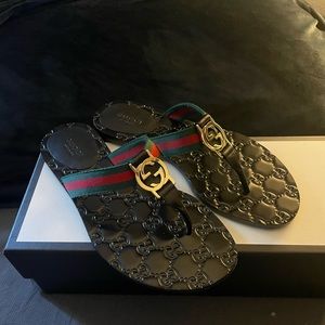 Authentic Gucci web gg sandals